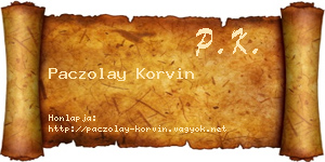 Paczolay Korvin névjegykártya